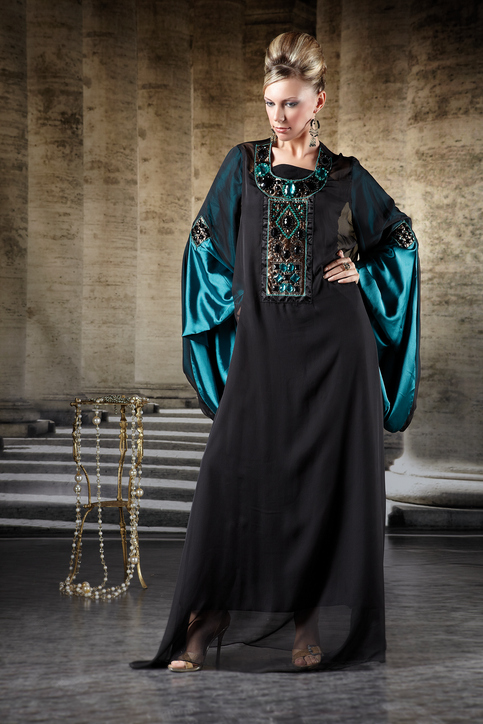 kaftan style evening wear