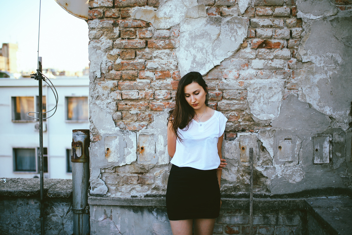 Young woman relaxing on the rooftop in Belgrade