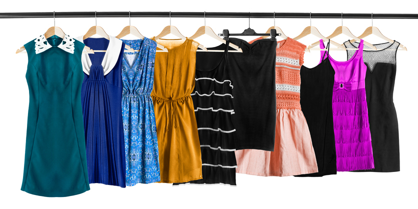 Set of dresses isolated