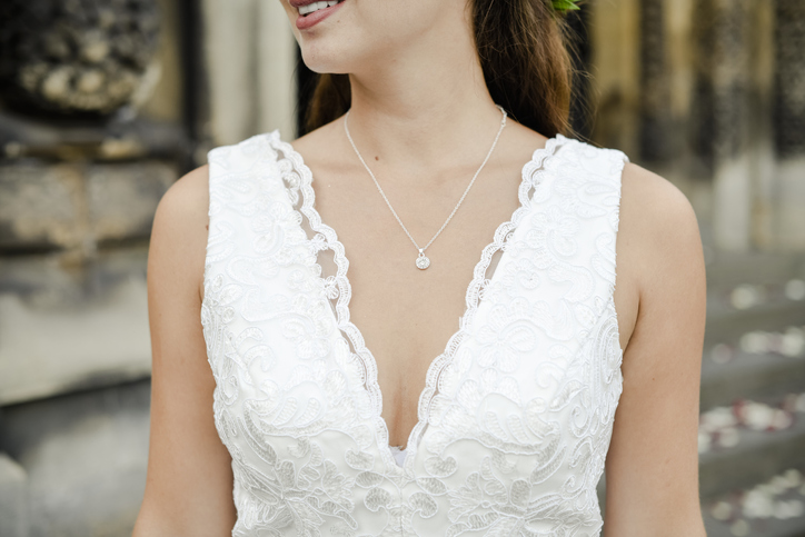 v neck wedding dress