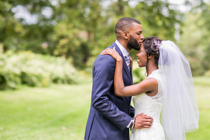 American bustle on wedding dress