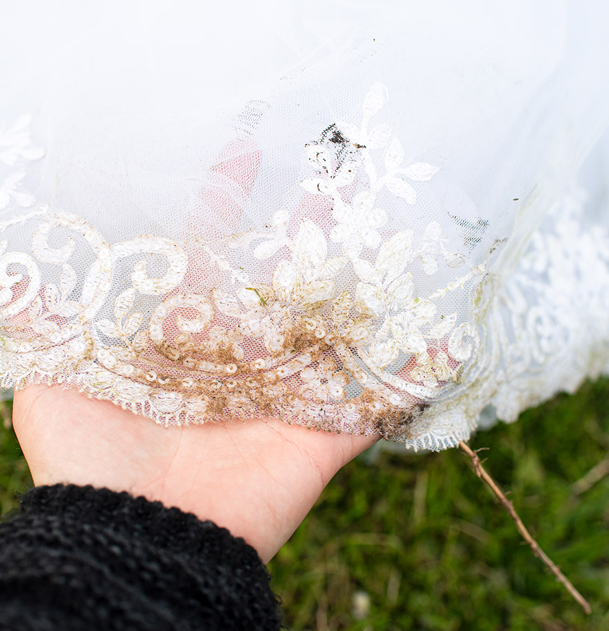 how to remove stains from wedding dress