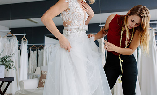 length of wedding dress hinders